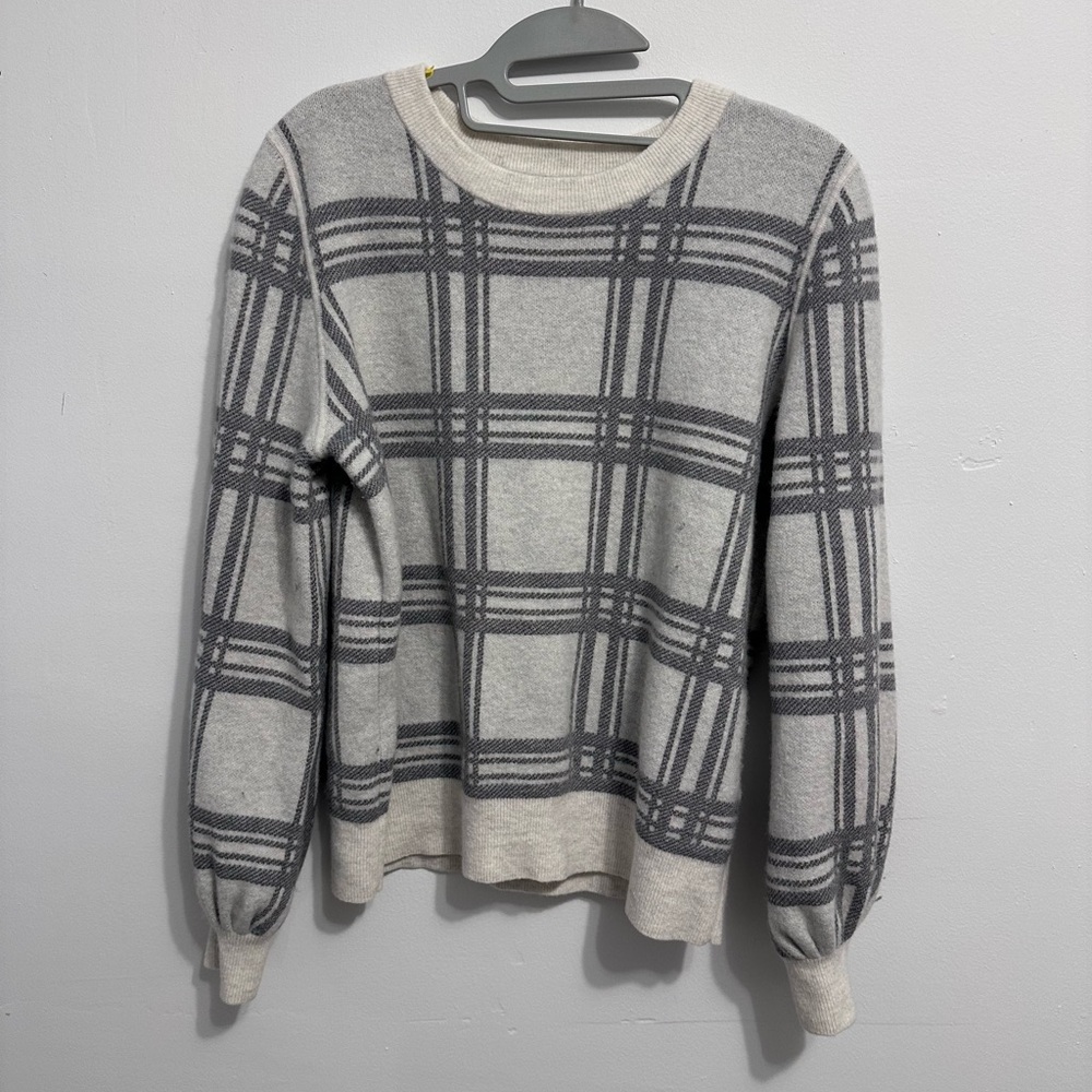 Banana Republic Wool Blend Plaid Crewneck Sweater